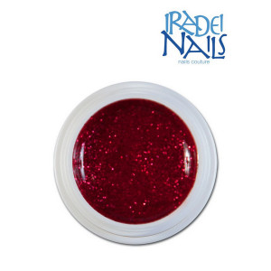 gel glitter rosso iradei nails