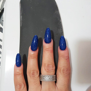 gel colorato blu brillantinato iradei nails